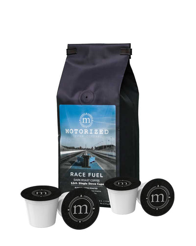 Race Fuel Specialty Dark Roast coffee | Single serve cups - K-Cups - Keurig Cups -Keurig dark roast specialty coffee | Motorized Coffee Company